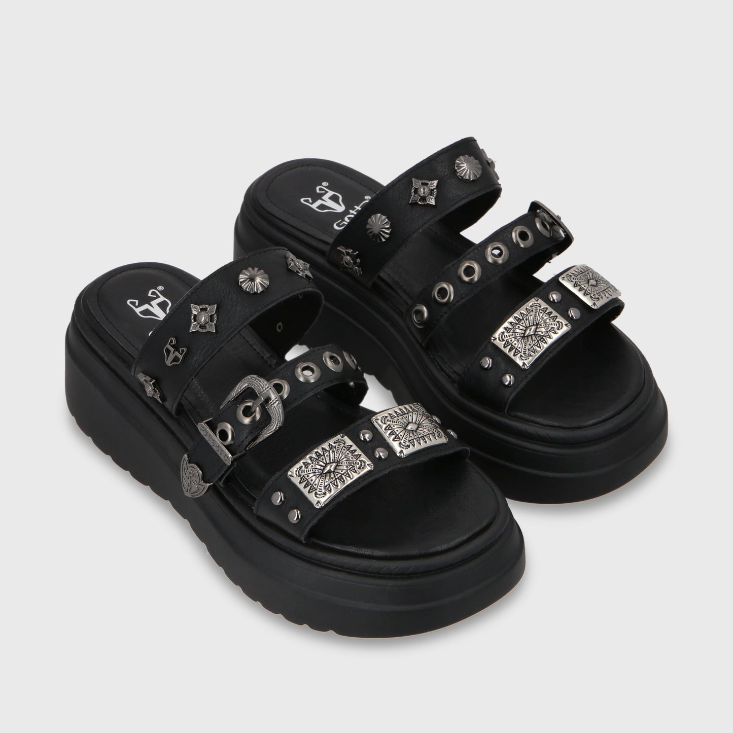 Sandalia Plataforma Negro Mujer 55922