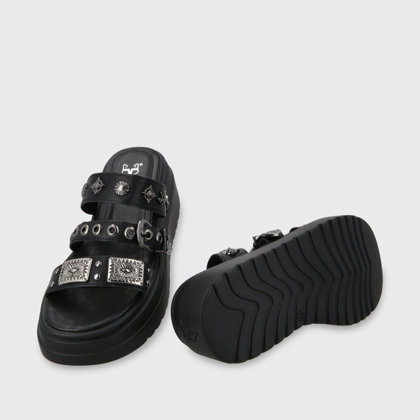 Sandalia Plataforma Negro Mujer 55922