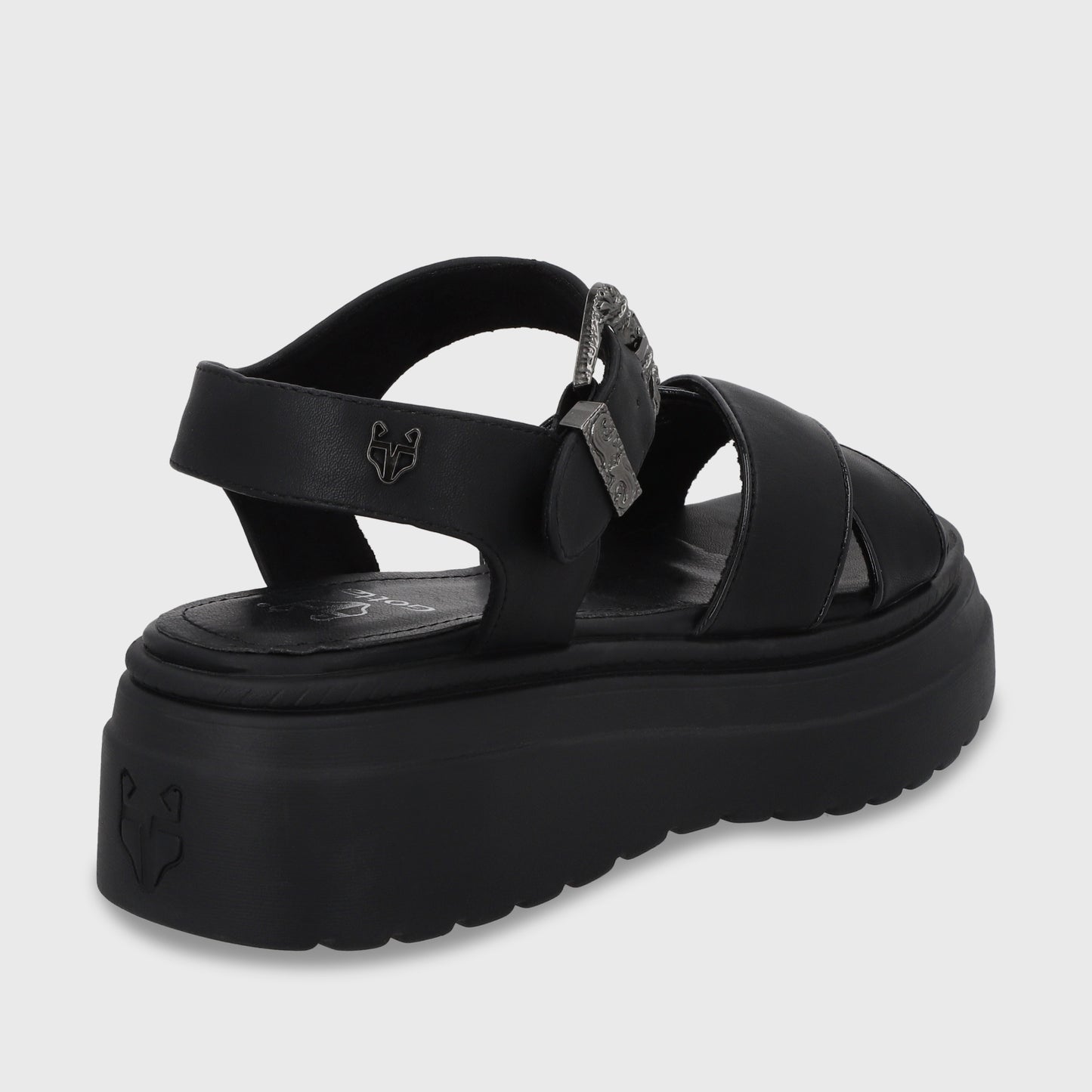 Sandalia Plataforma Negra Mujer 55923