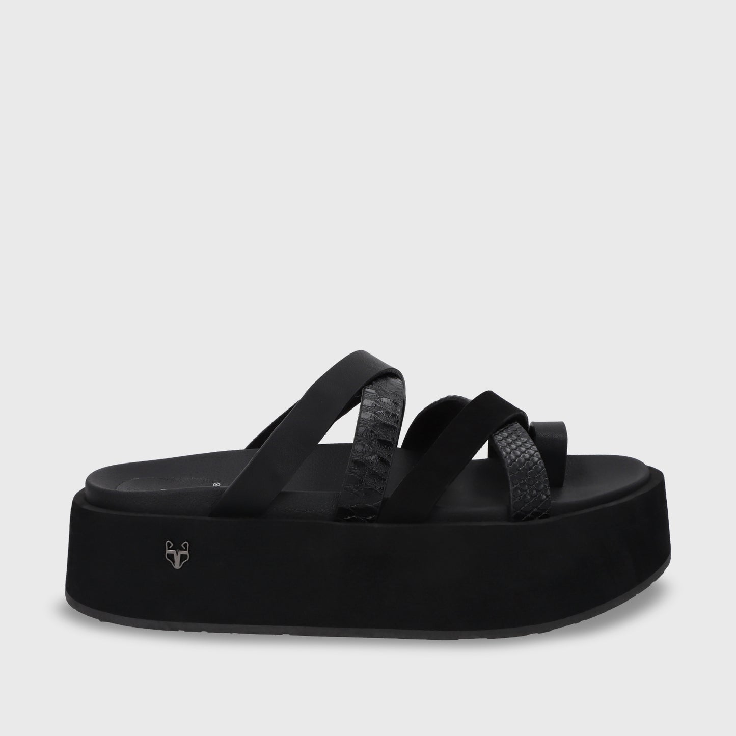 Sandalia Plataforma Negro Mujer 55940