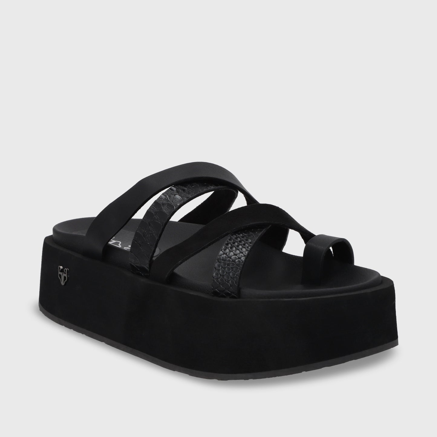 Sandalia Plataforma Negro Mujer 55940