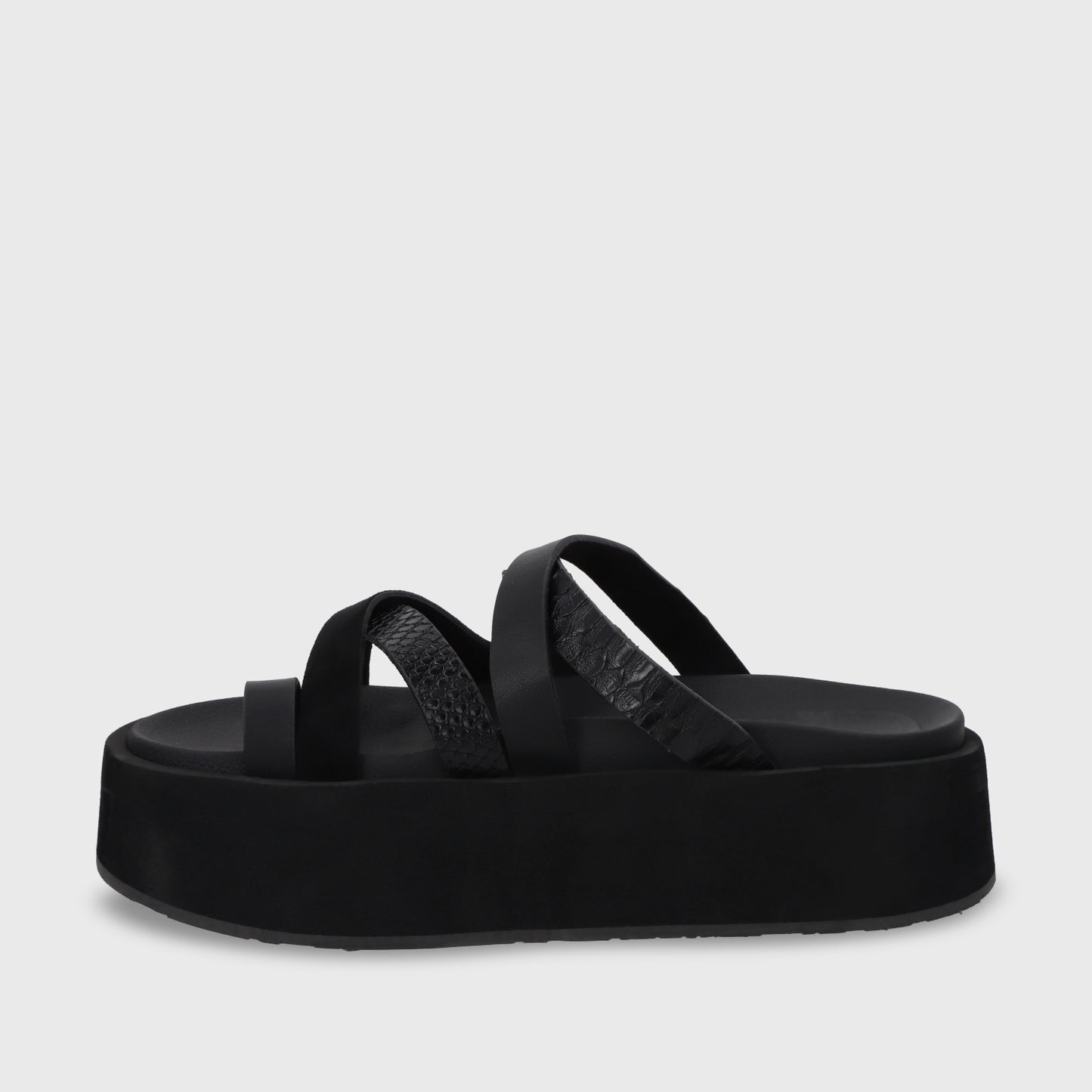 Sandalia Plataforma Negro Mujer 55940