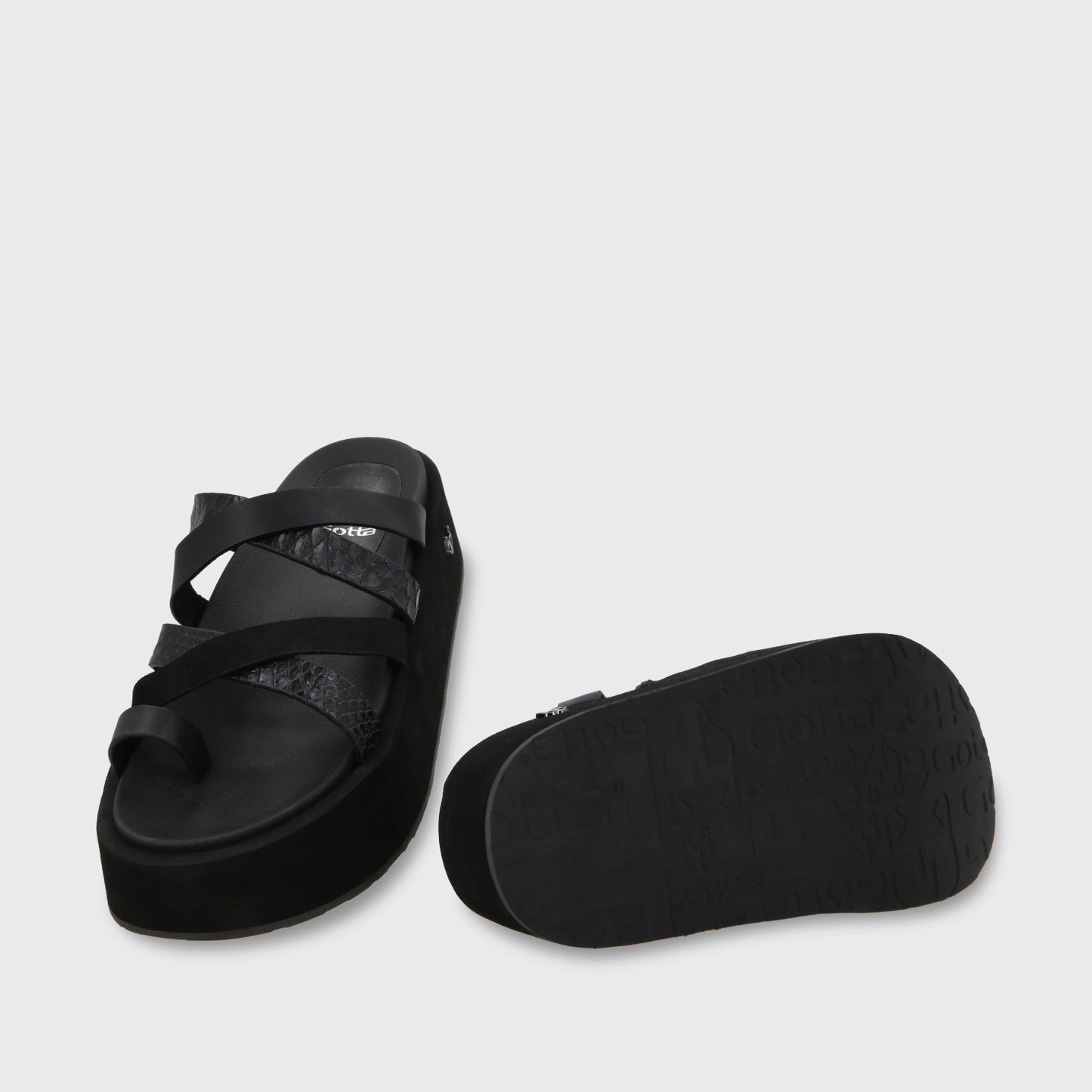 Sandalia Plataforma Negro Mujer 55940