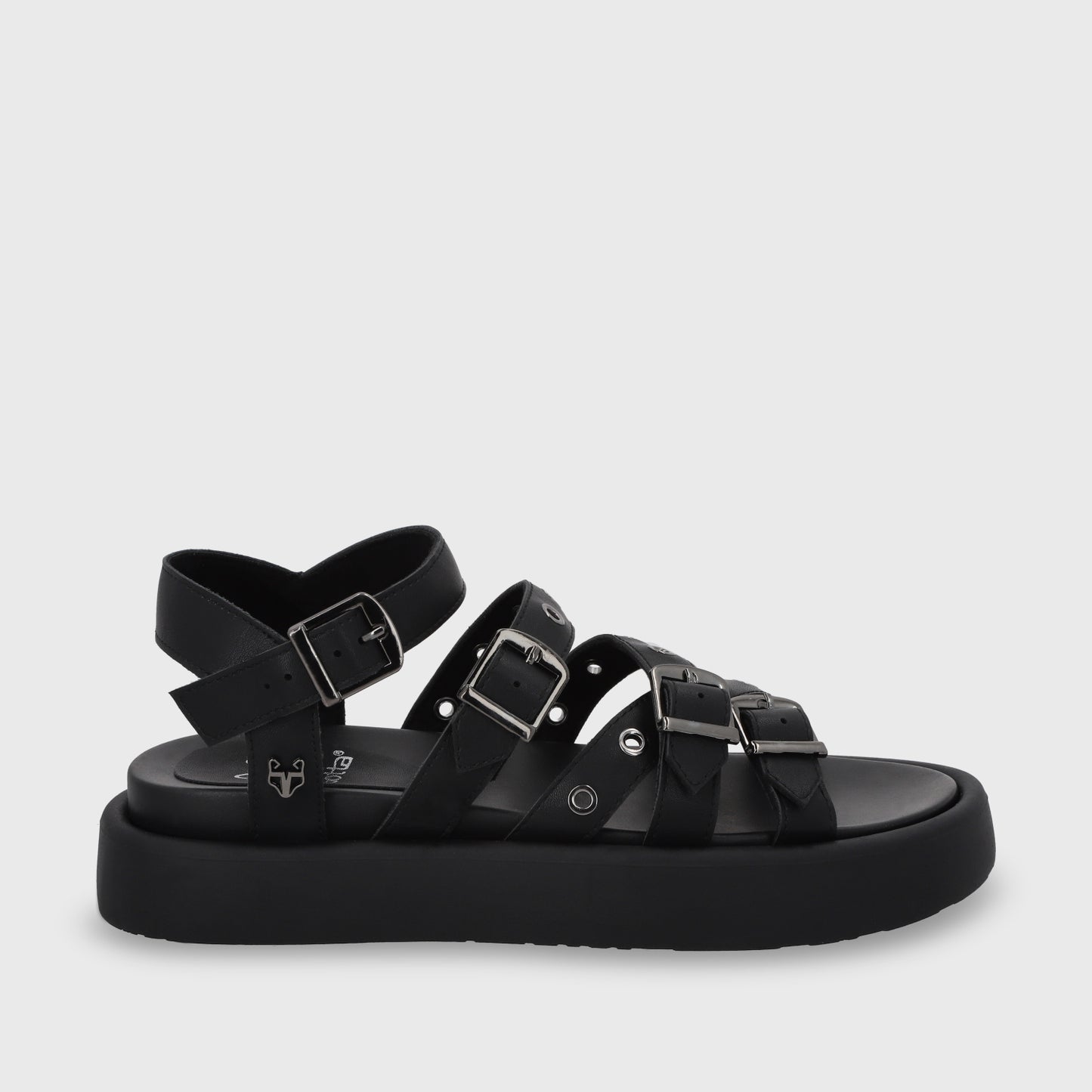 Sandalia Plana Negra Mujer 55950