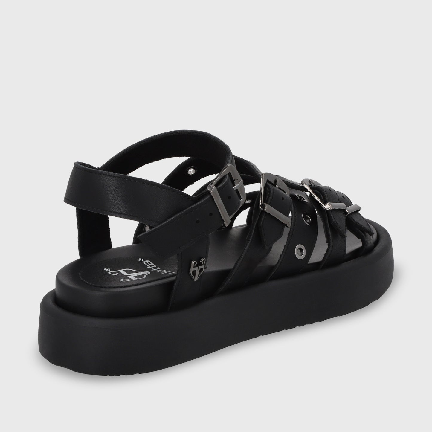 Sandalia Plana Negra Mujer 55950