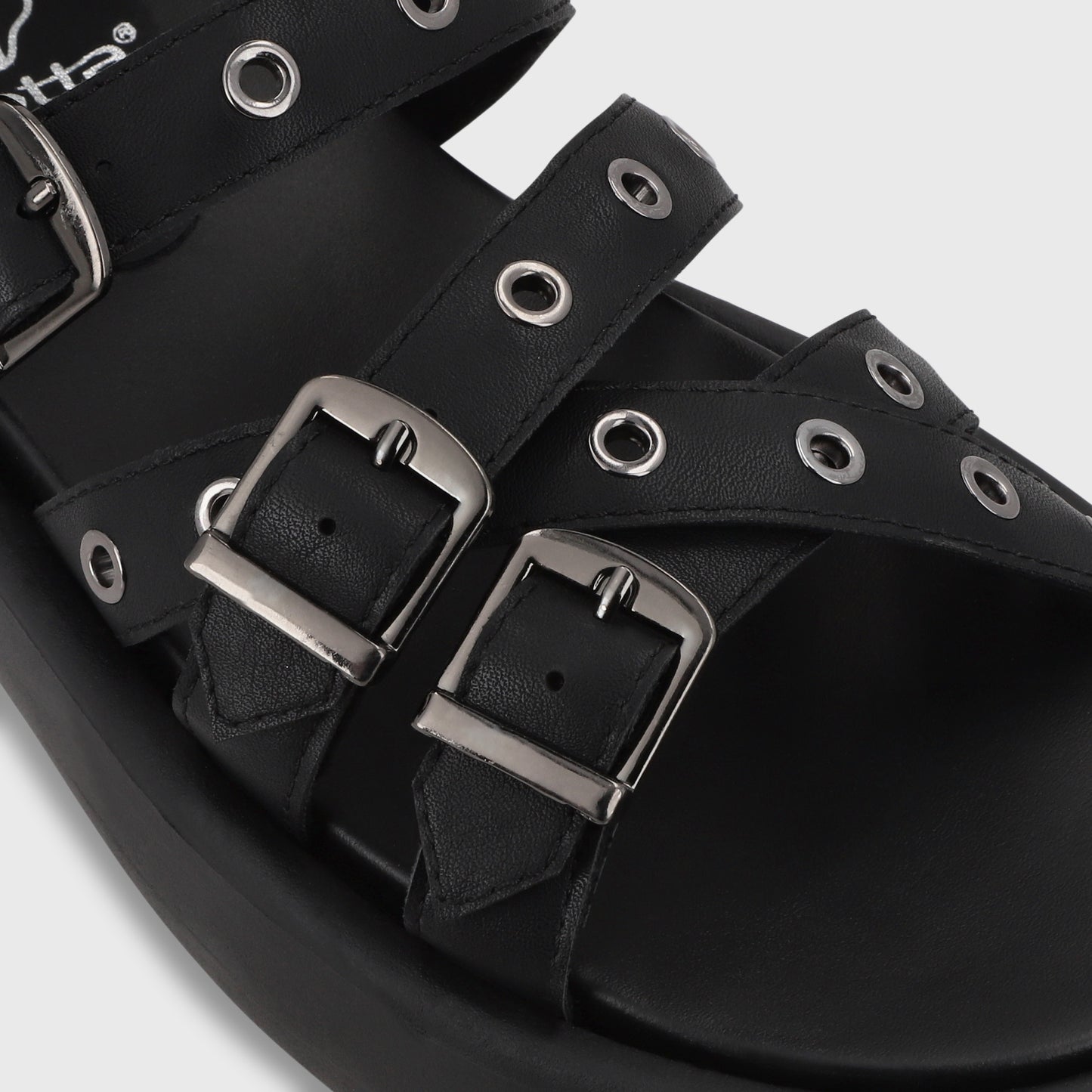 Sandalia Plana Negra Mujer 55950