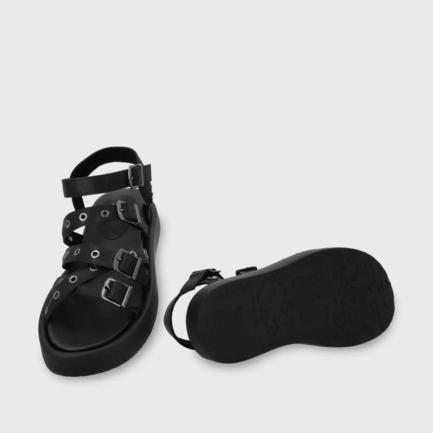 Sandalia Plana Negra Mujer 55950