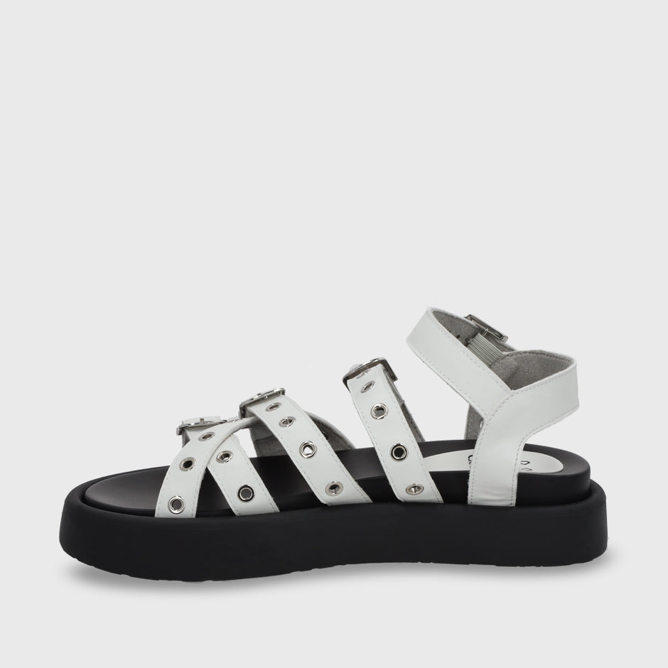 Sandalia Plana Blanca Mujer 55950