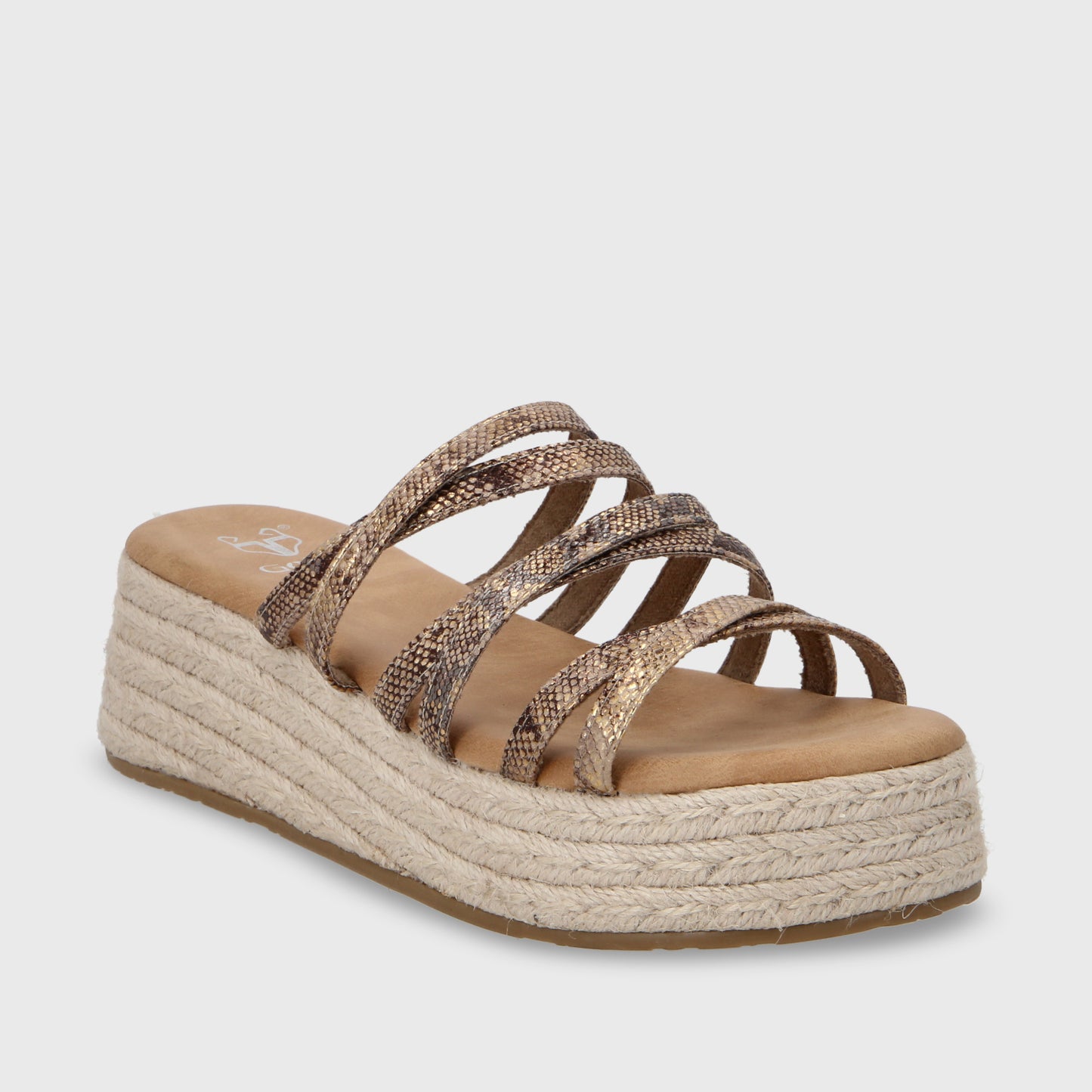 Sandalia Plataforma Dorada Mujer 55972