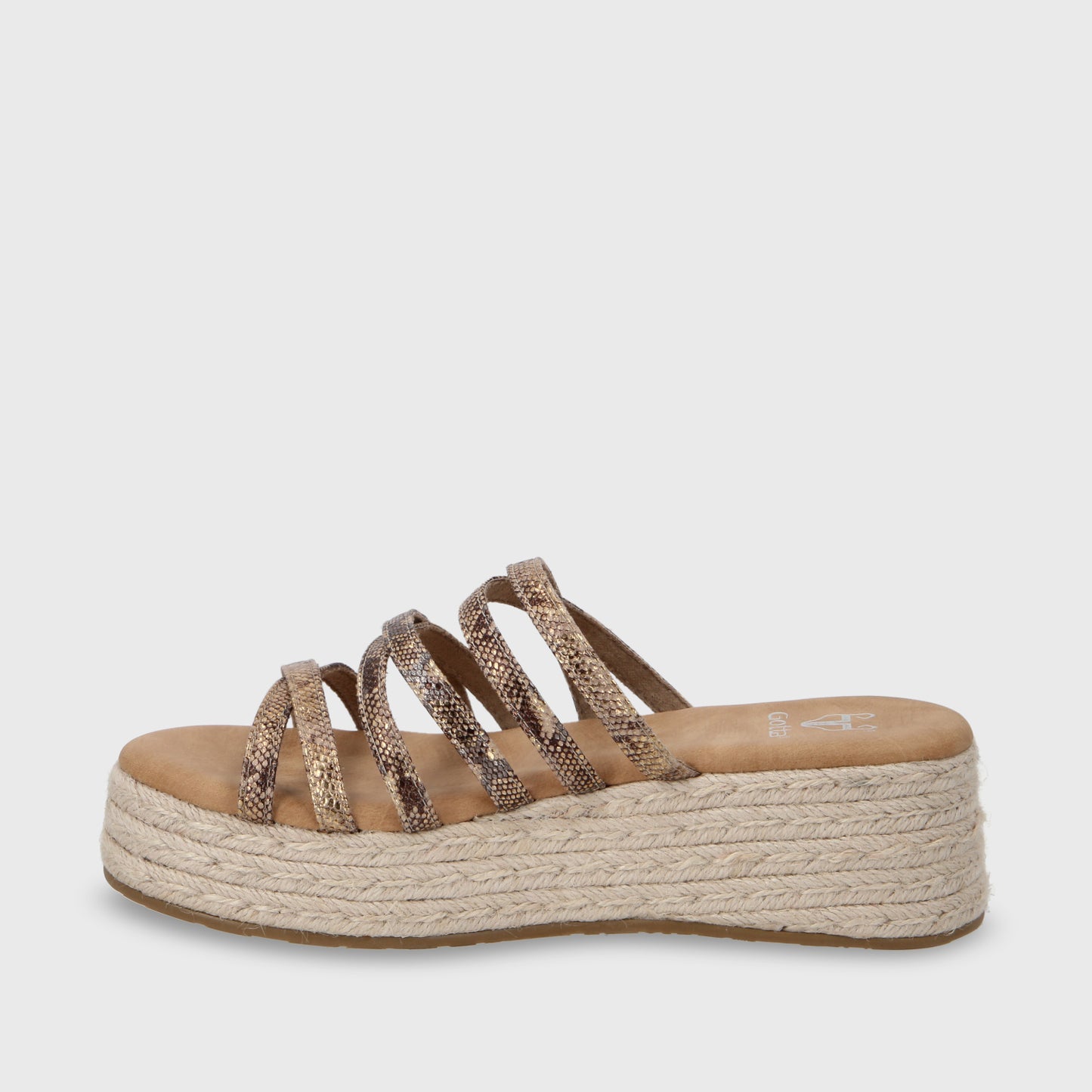 Sandalia Plataforma Dorada Mujer 55972