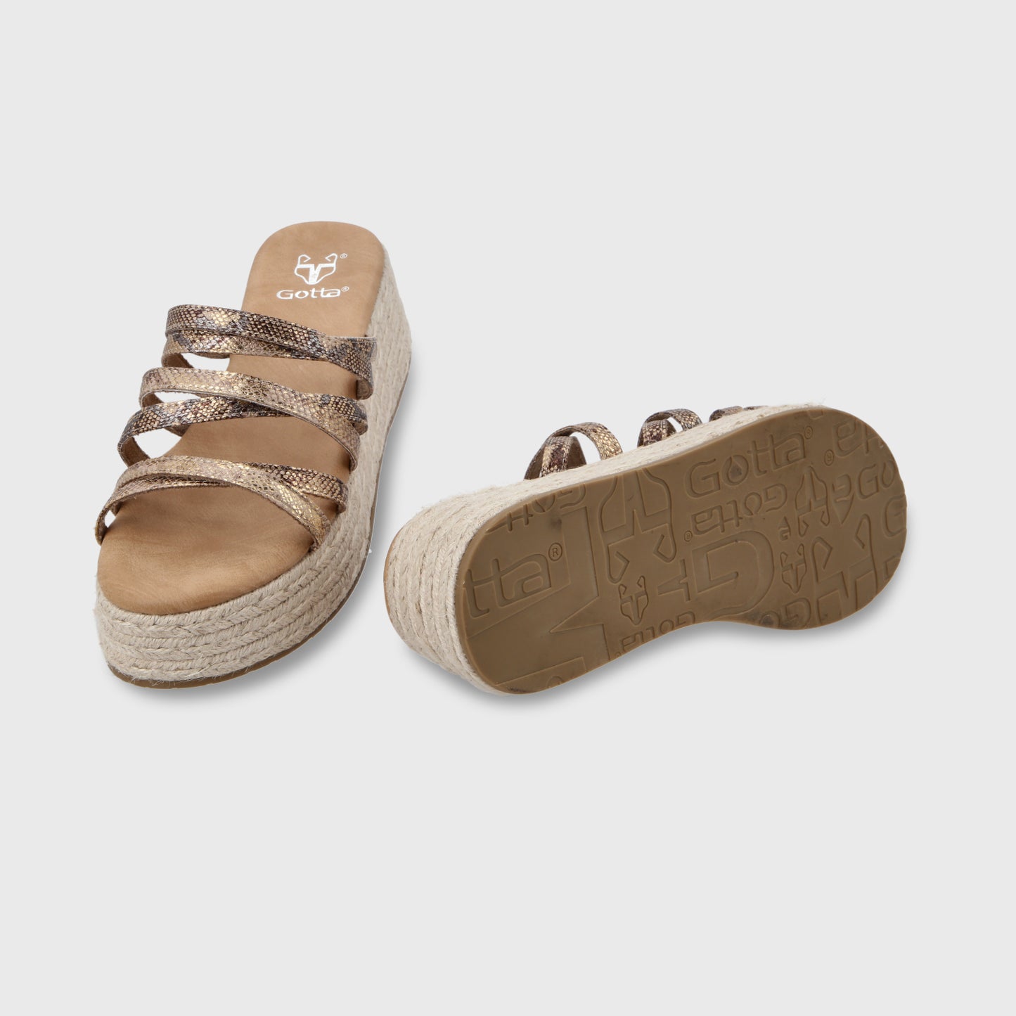 Sandalia Plataforma Dorada Mujer 55972