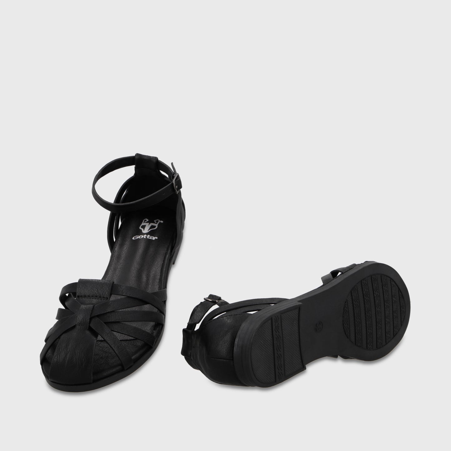 Sandalia Negra Mujer 64161