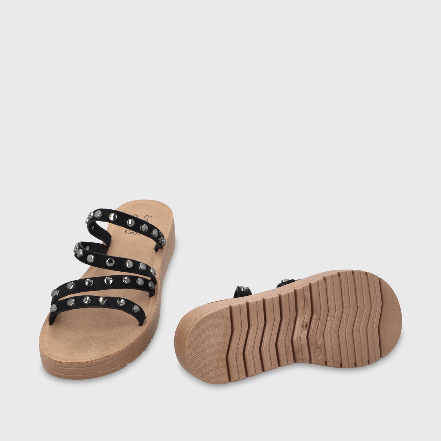 Sandalia Negra Mujer 65691