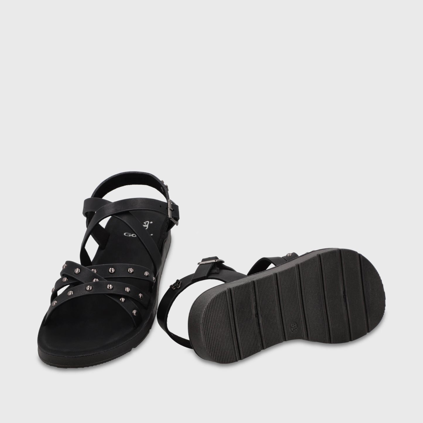 Sandalia Negra Mujer 65700