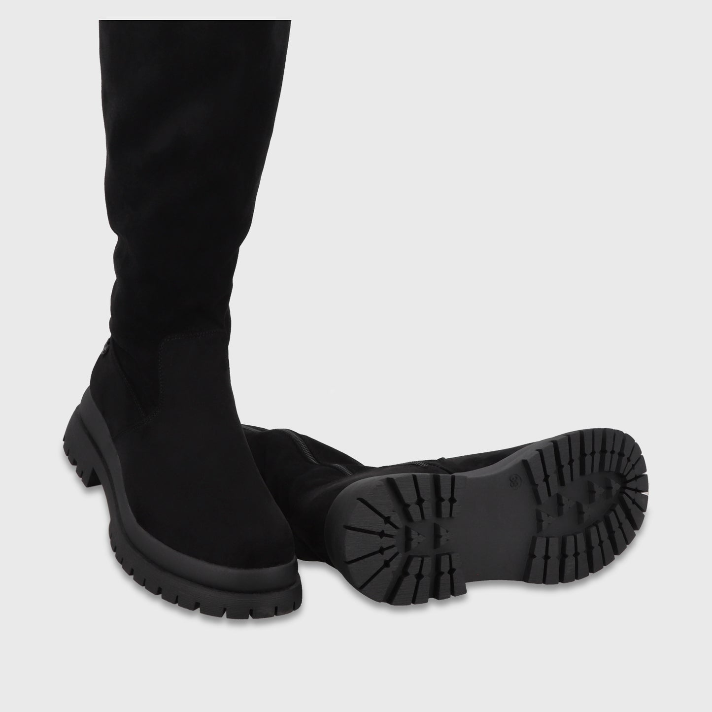 Bota Plataforma Negra Mujer 6584301