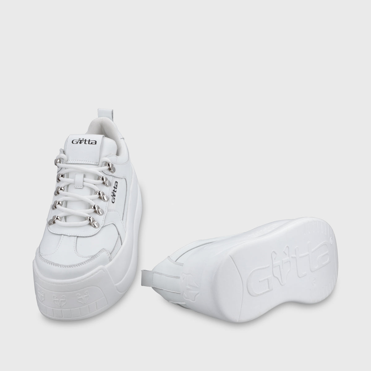Zapatilla Cuero Plataforma Blanca Mujer C732B