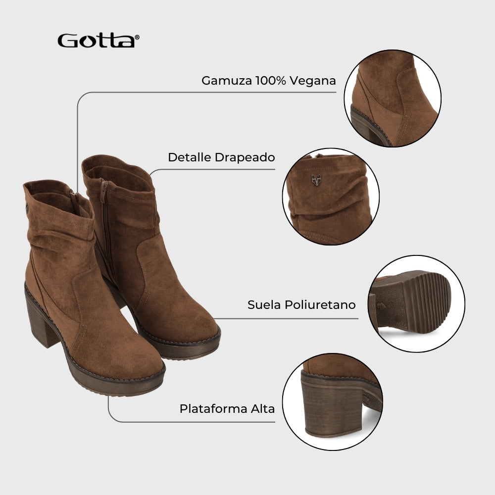 Botin Taco Café Mujer C7330