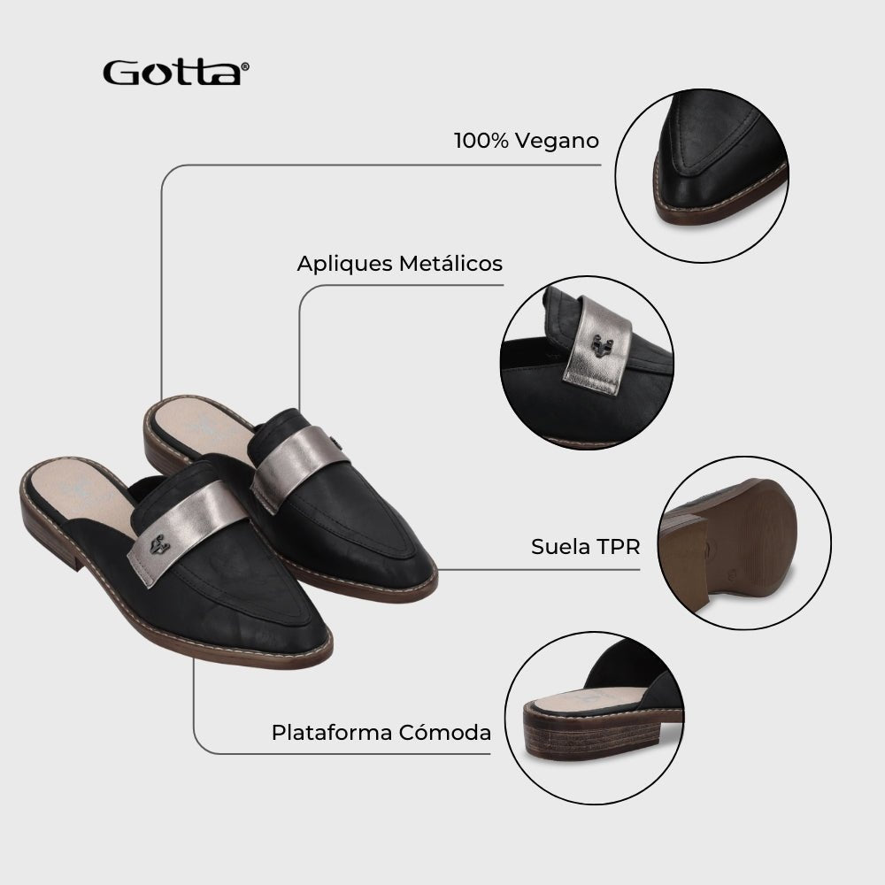 Puntilla Plana Negra Mujer 17569 - Gotta Chile