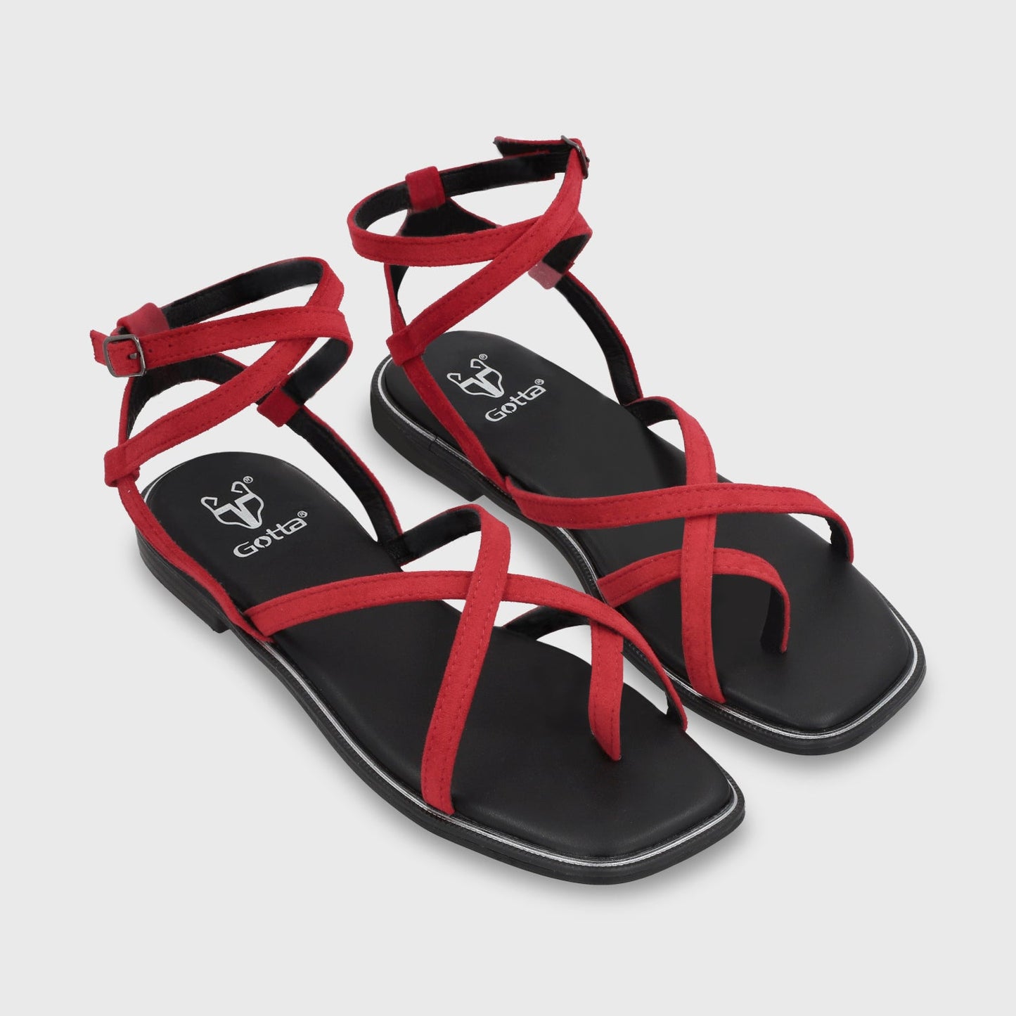 Sandalia Plana Roja Mujer 55221 - Gotta Chile