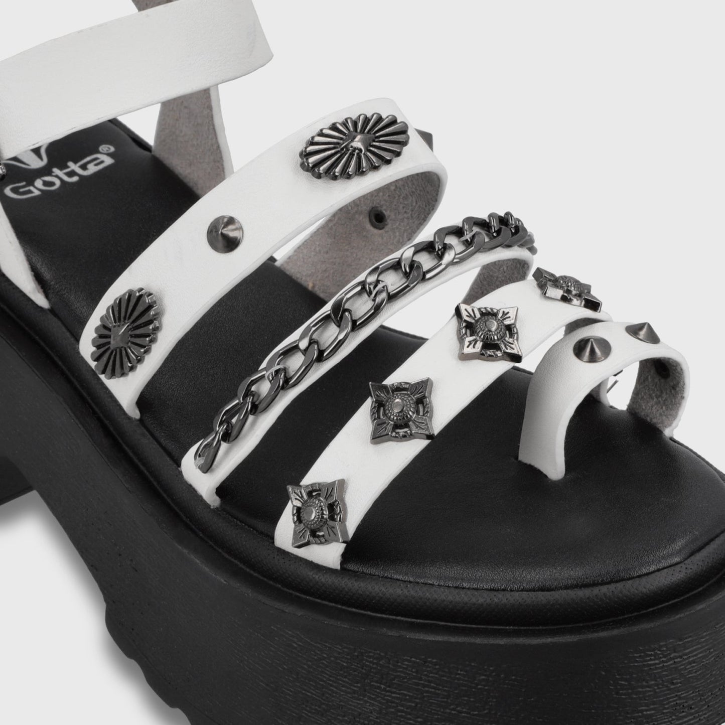 Sandalia Plataforma Blanca Mujer 45982 - Gotta Chile