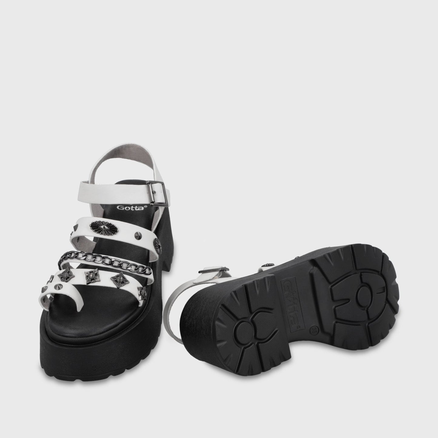 Sandalia Plataforma Blanca Mujer 45982 - Gotta Chile