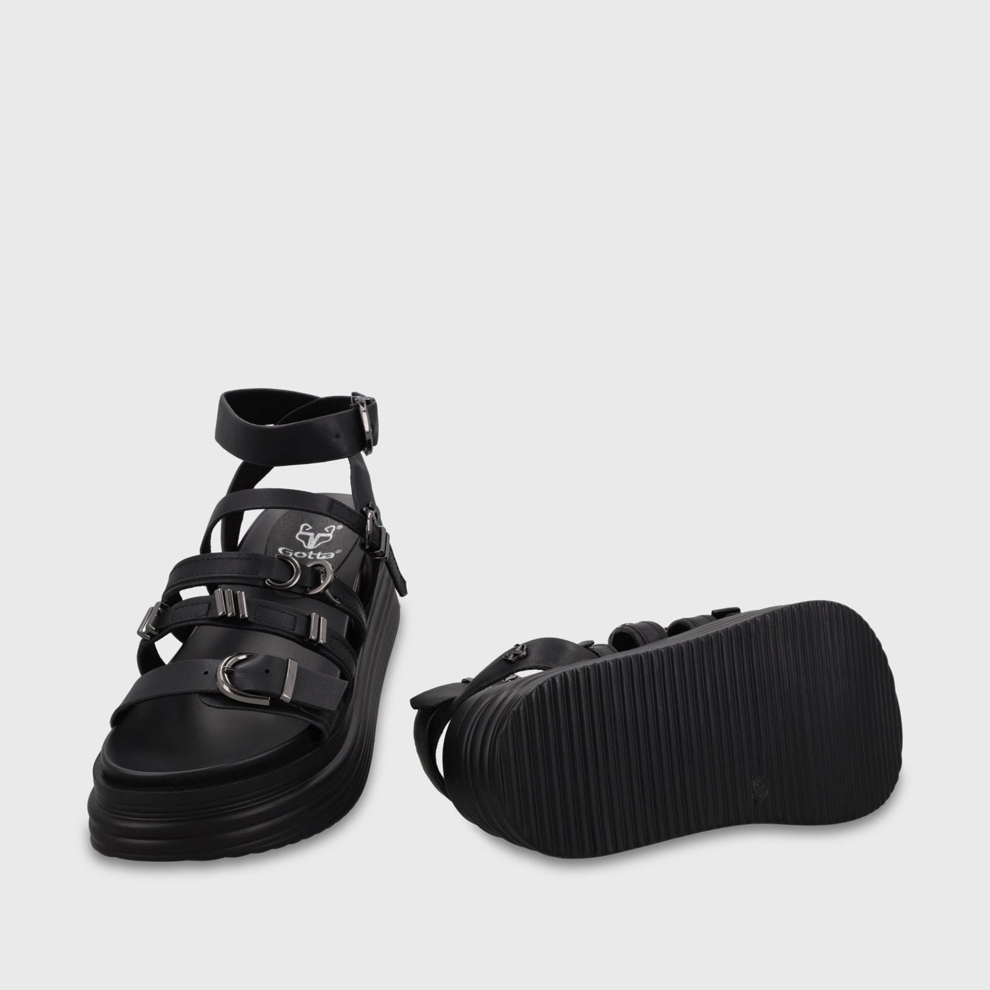 Sandalia Plataforma Negra Mujer 1571C - Gotta Chile