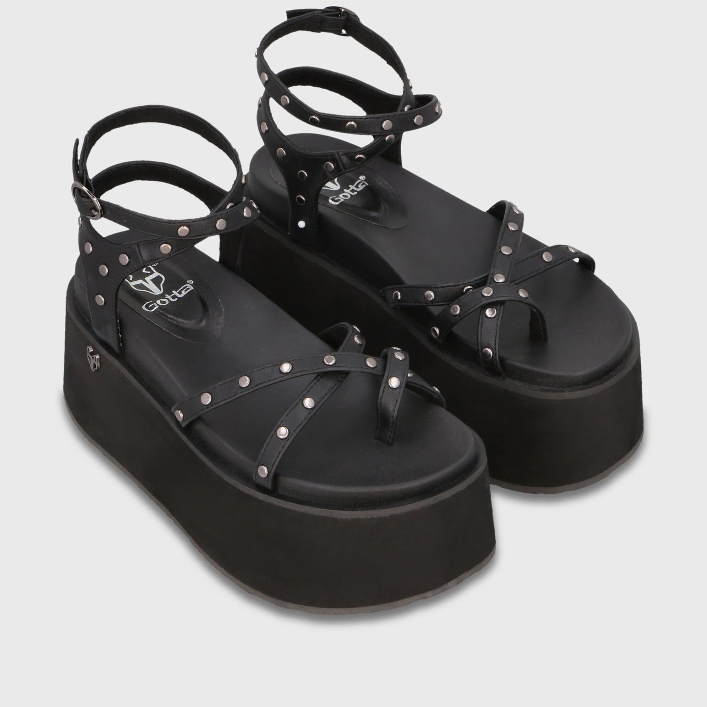 Sandalia Plataforma Negra Mujer 35188 - Gotta Chile