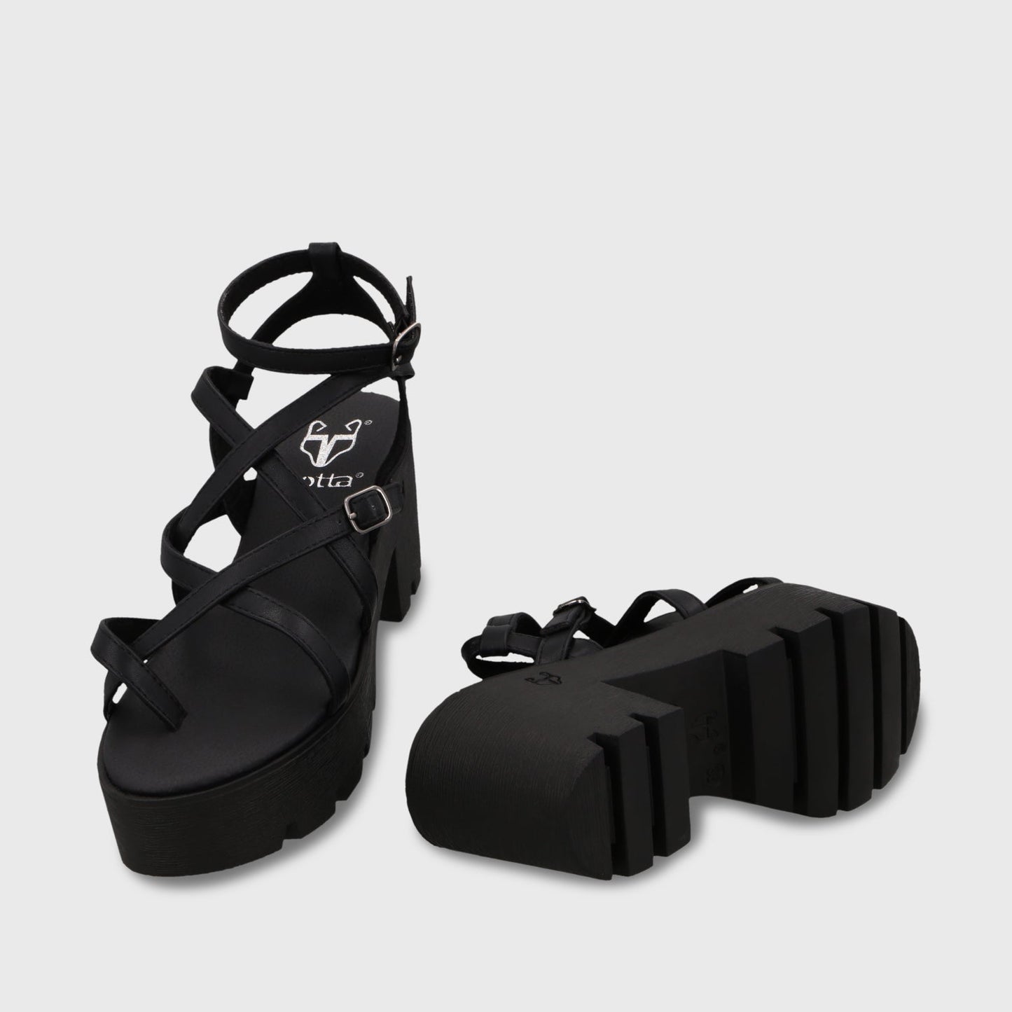 Sandalia Plataforma Negra Mujer 43024 - Gotta Chile