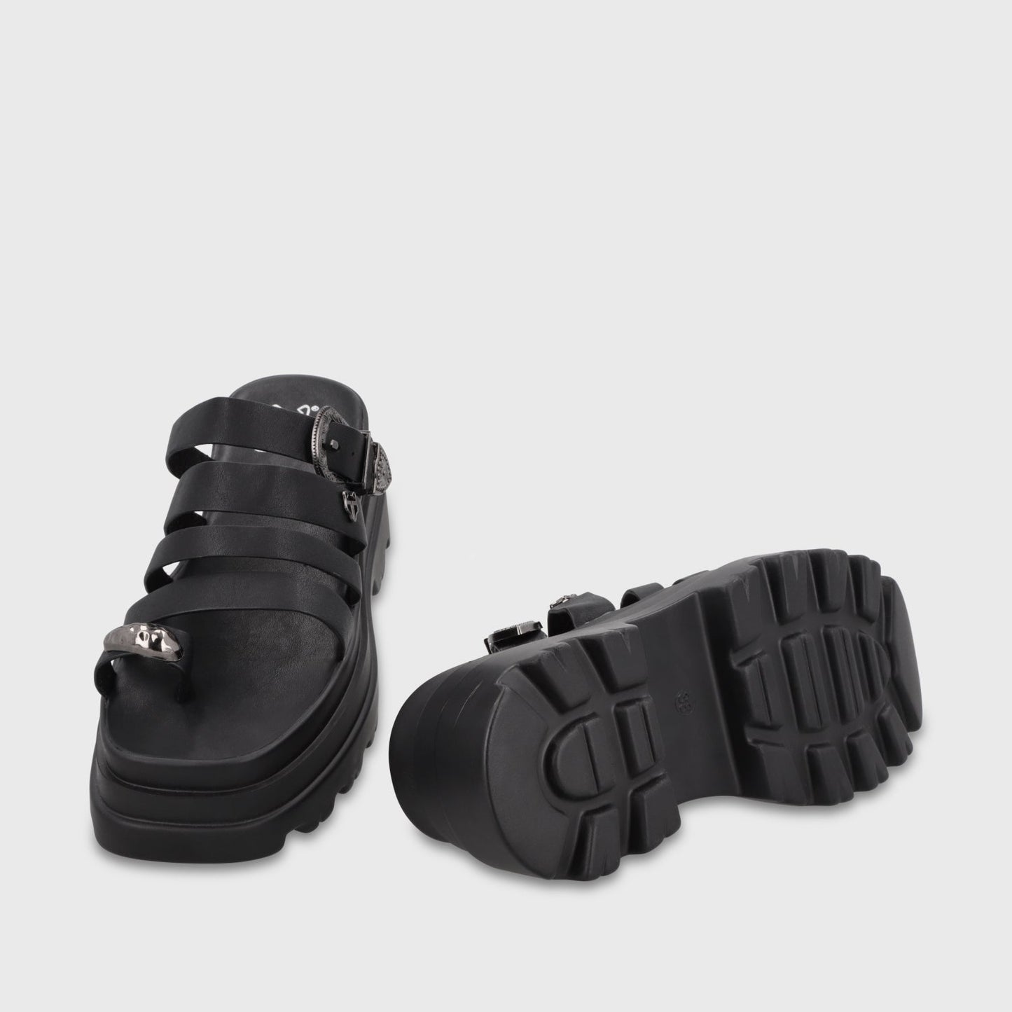 Sandalia Plataforma Negra Mujer 45732 - Gotta Chile