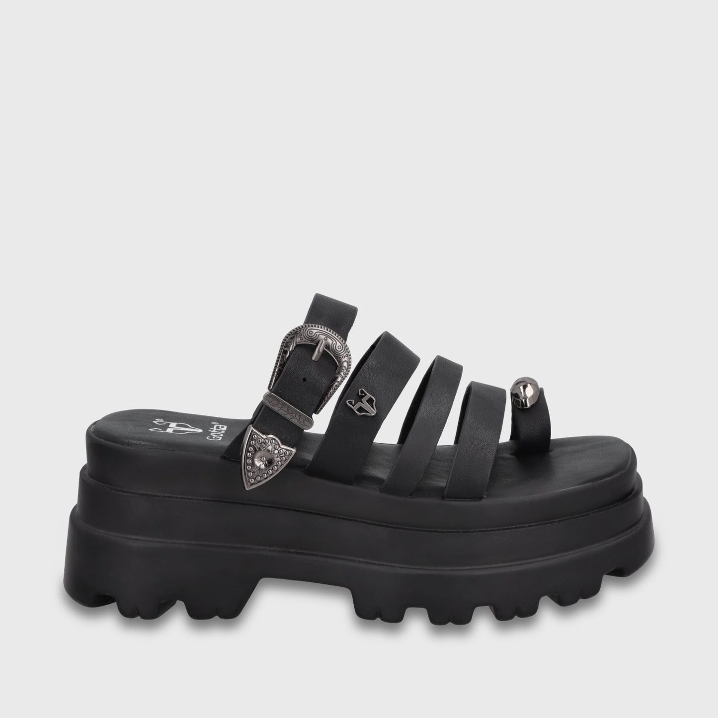 Sandalia Plataforma Negra Mujer 45732 - Gotta Chile