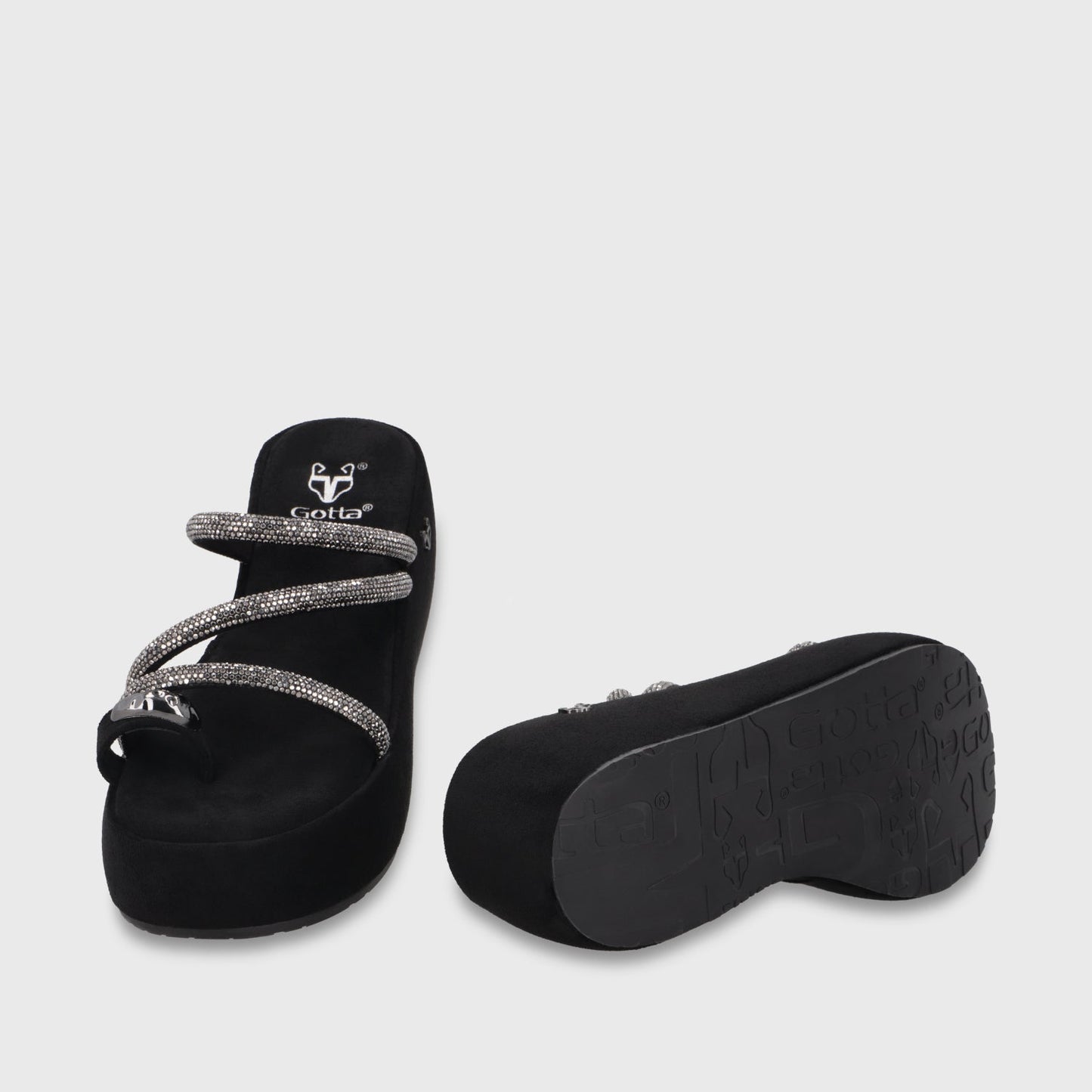 Sandalia Plataforma Negra Mujer 45826 - Gotta Chile