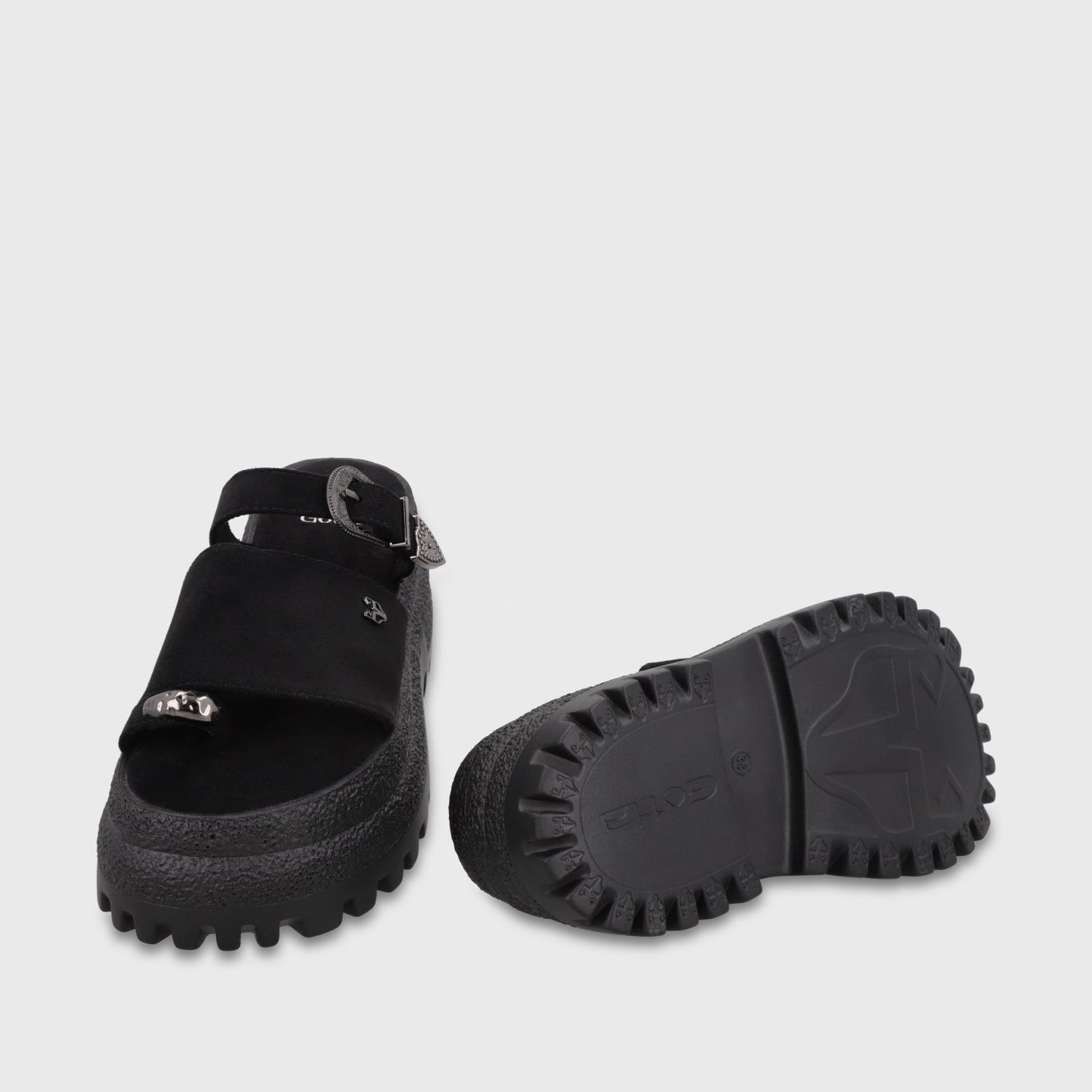 Sandalia Plataforma Negra Mujer 55295 - Gotta Chile