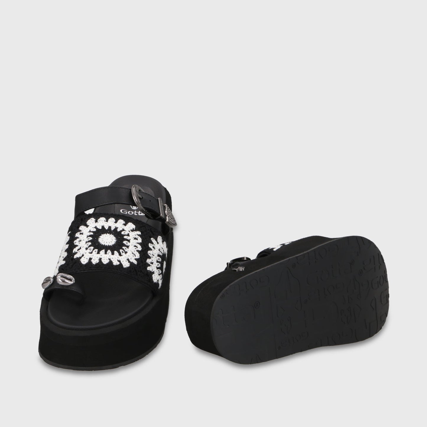 Sandalia Plataforma Negra Mujer 55942 - Gotta Chile