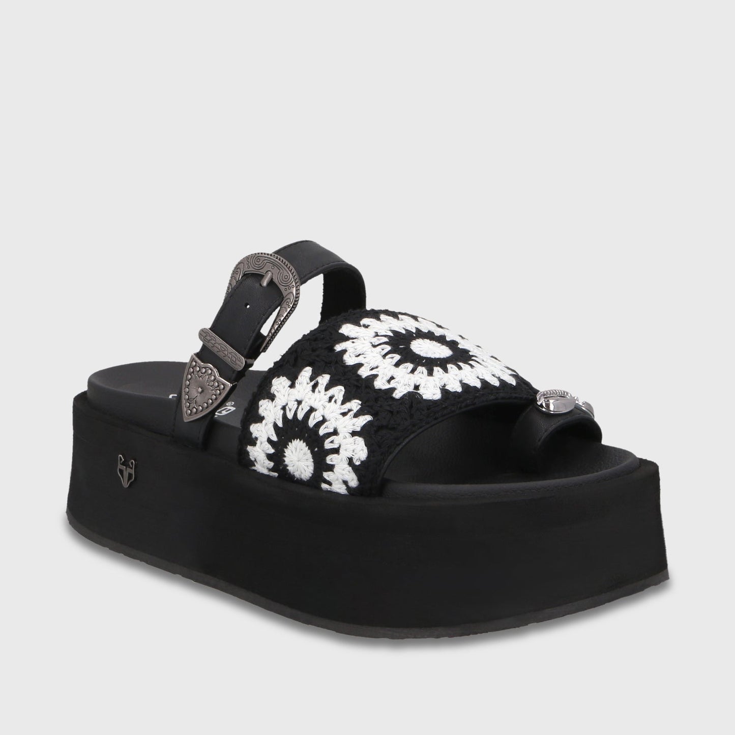 Sandalia Plataforma Negra Mujer 55942 - Gotta Chile