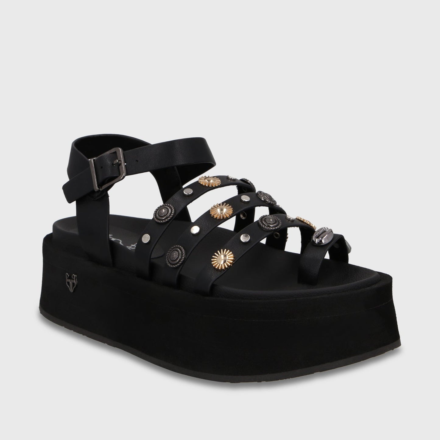 Sandalia Plataforma Negra Mujer 55943 - Gotta Chile