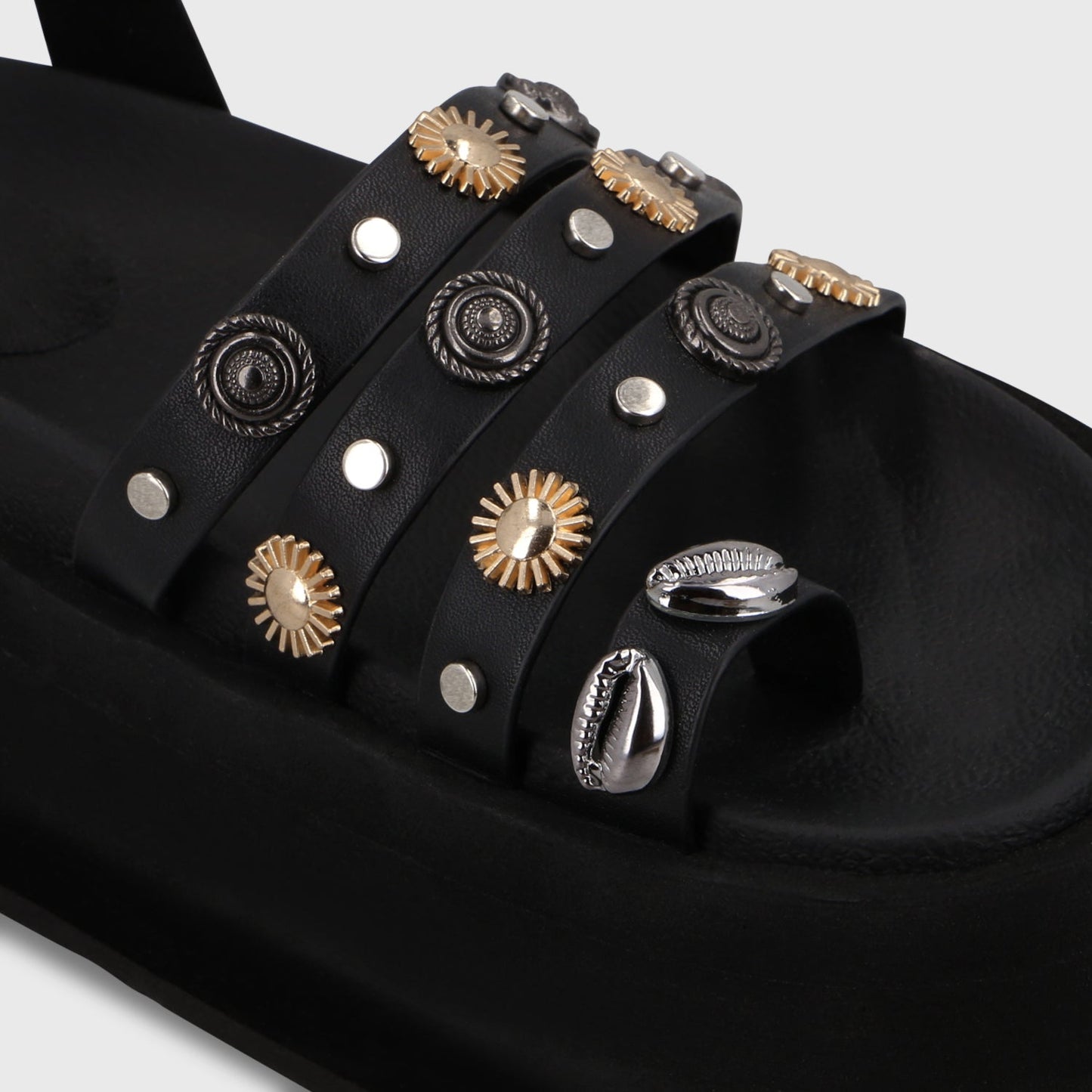 Sandalia Plataforma Negra Mujer 55943 - Gotta Chile