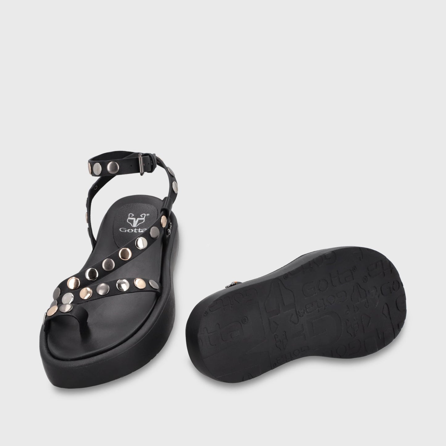 Sandalia Plataforma Negra Mujer 55953 - Gotta Chile