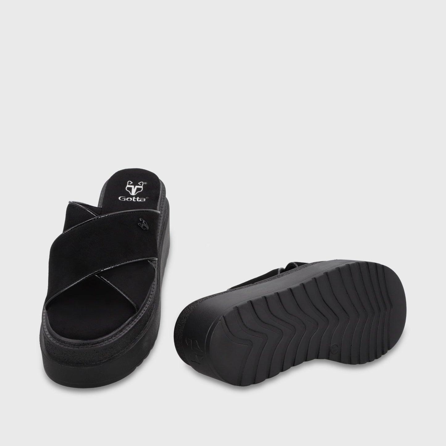 Sandalia Plataforma Negra Mujer 65930 - Gotta Chile