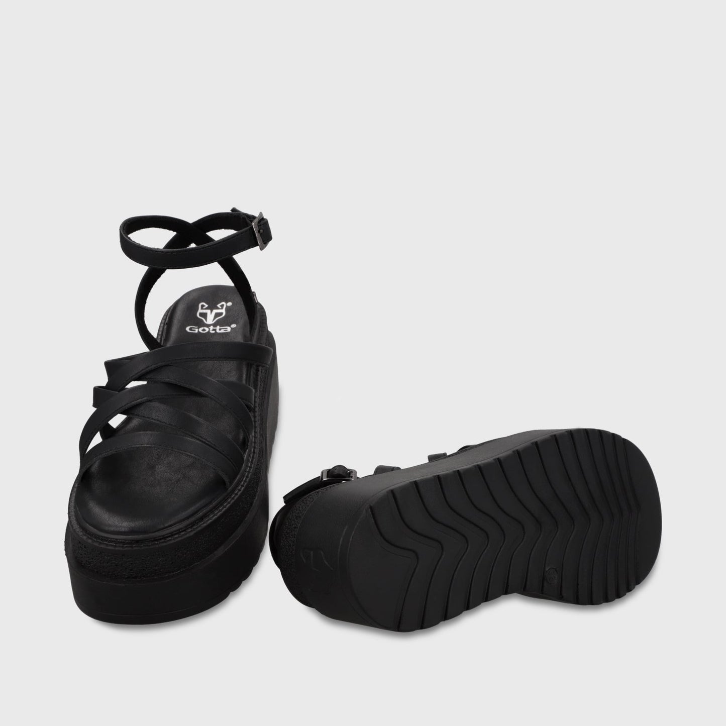 Sandalia Plataforma Negro Mujer 65931 - Gotta Chile