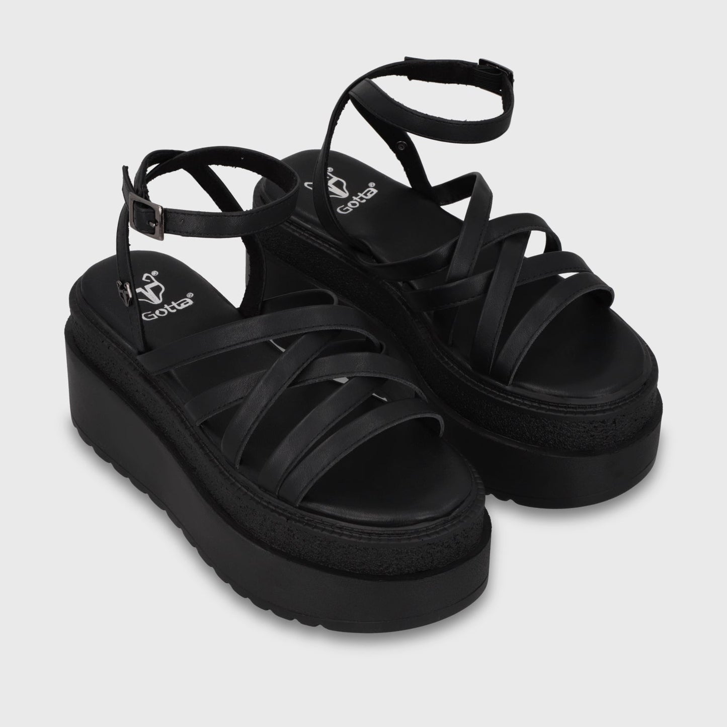 Sandalia Plataforma Negro Mujer 65931 - Gotta Chile