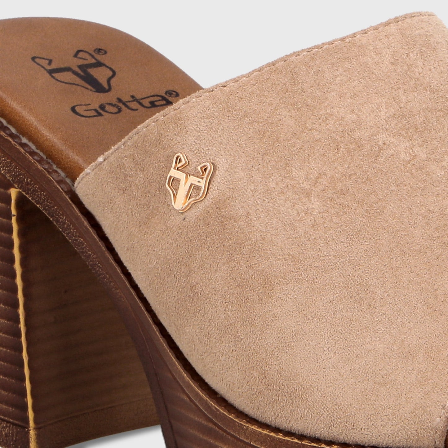 Sandalia Taco Beige Mujer 65920 - Gotta Chile