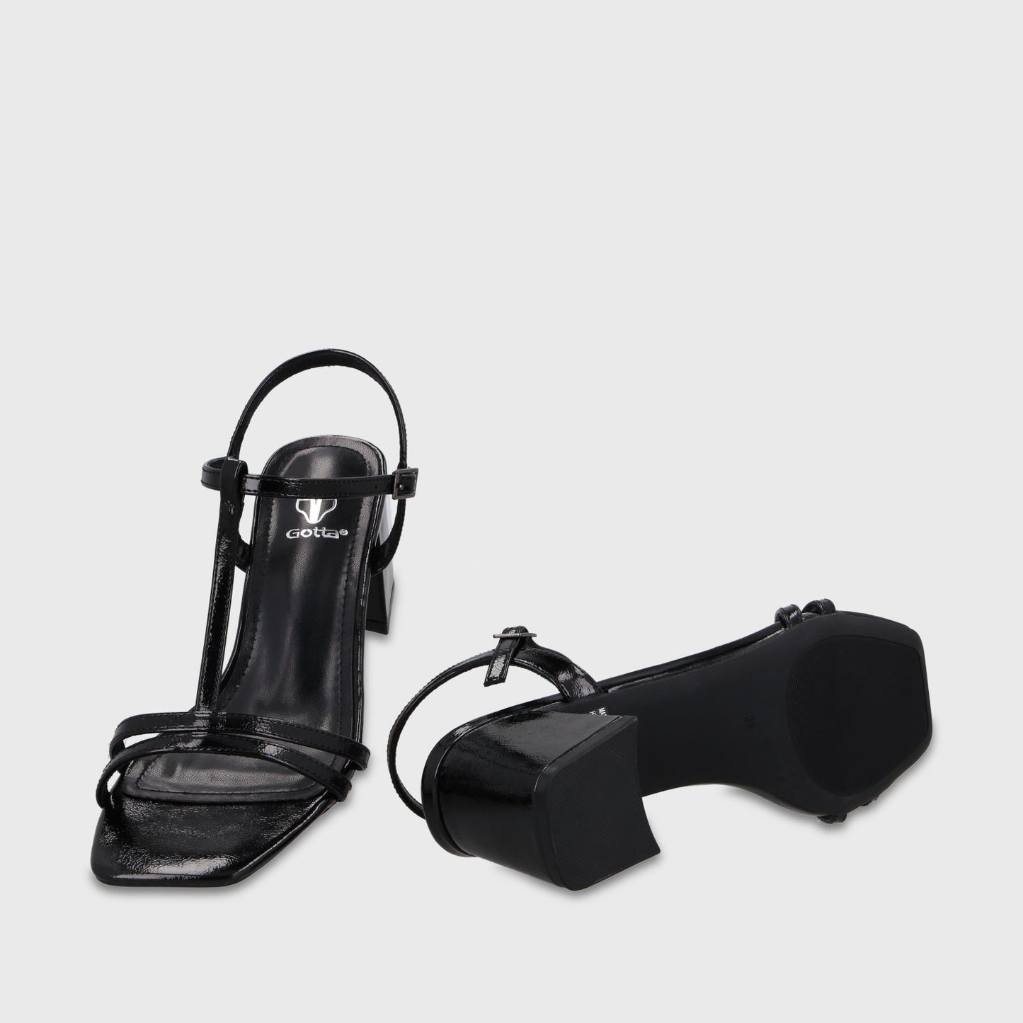 Sandalia Taco Negra Mujer 64031 - Gotta Chile