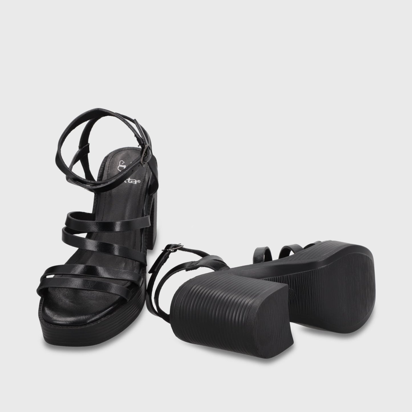 Sandalia Taco Negra Mujer 65921 - Gotta Chile
