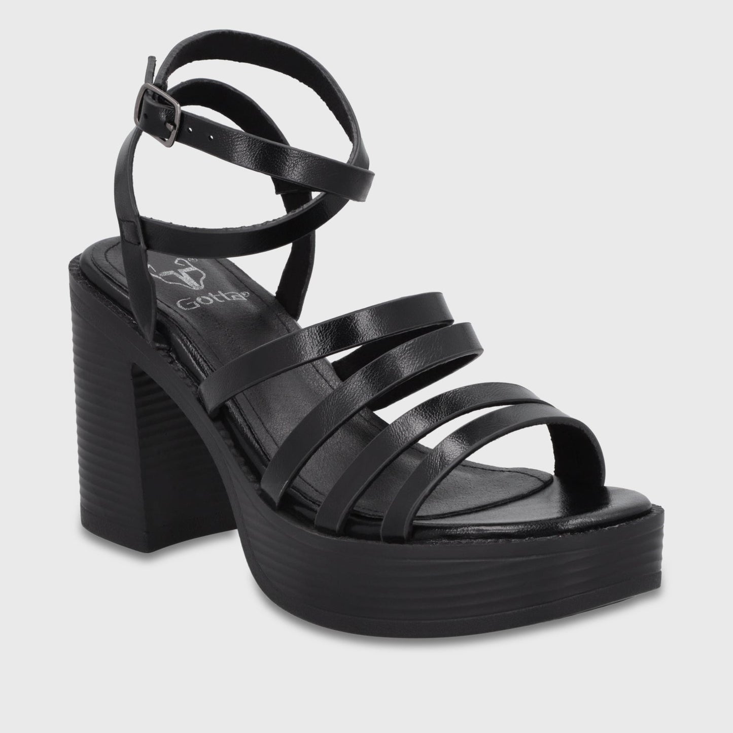 Sandalia Taco Negra Mujer 65921 - Gotta Chile