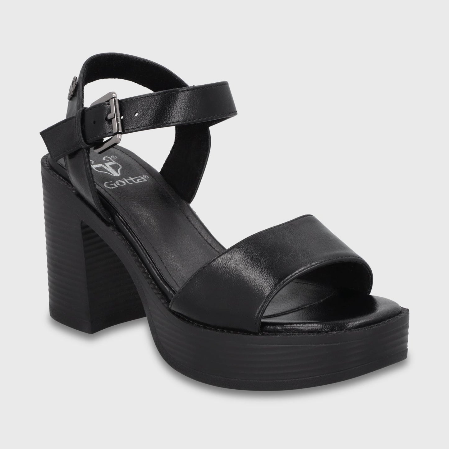 Sandalia Taco Negra Mujer 65922 - Gotta Chile