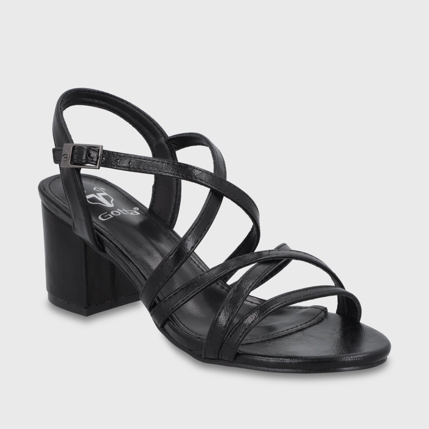 Sandalia Taco Negra Mujer C6164 - Gotta Chile