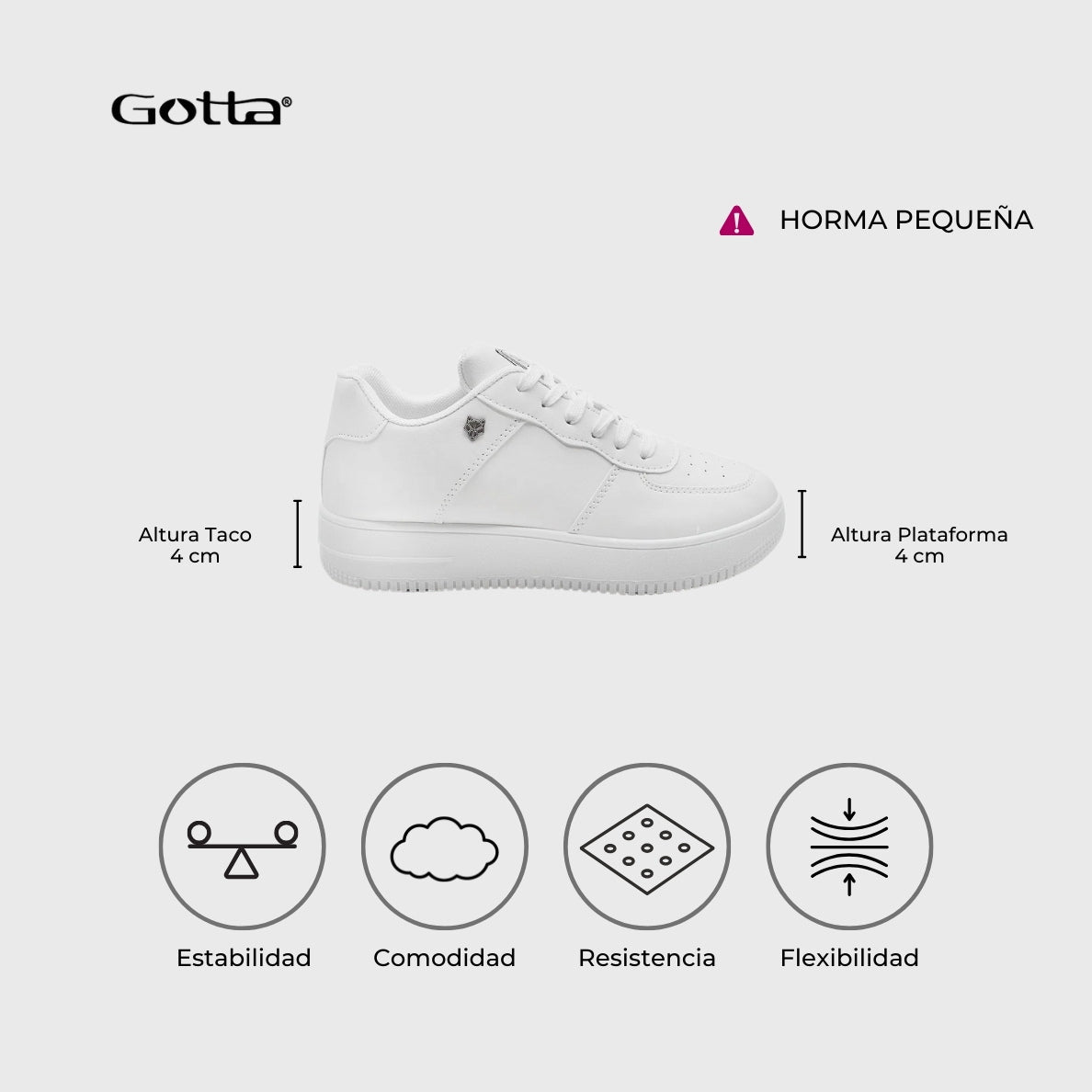 Zapatilla Blanca Mujer C5907 - Gotta Chile
