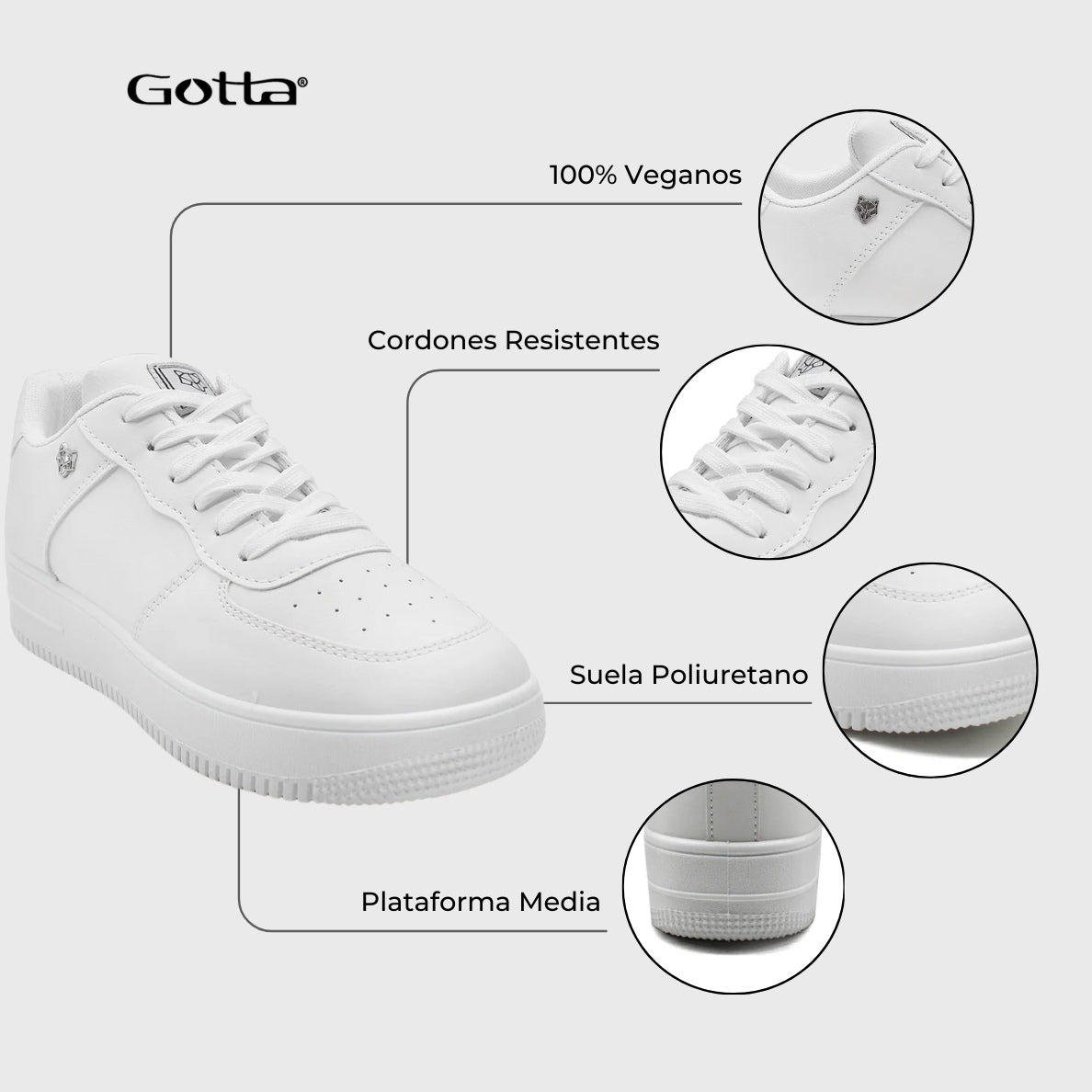 Zapatilla Blanca Mujer C5907 - Gotta Chile