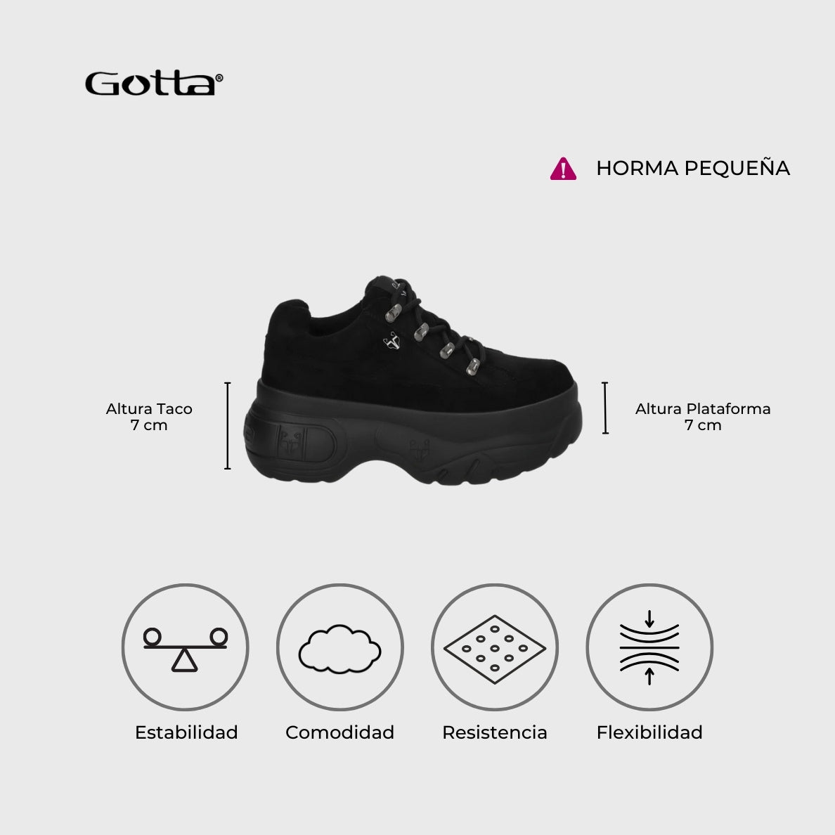 Zapatilla Negra Mujer 97249 - Gotta Chile