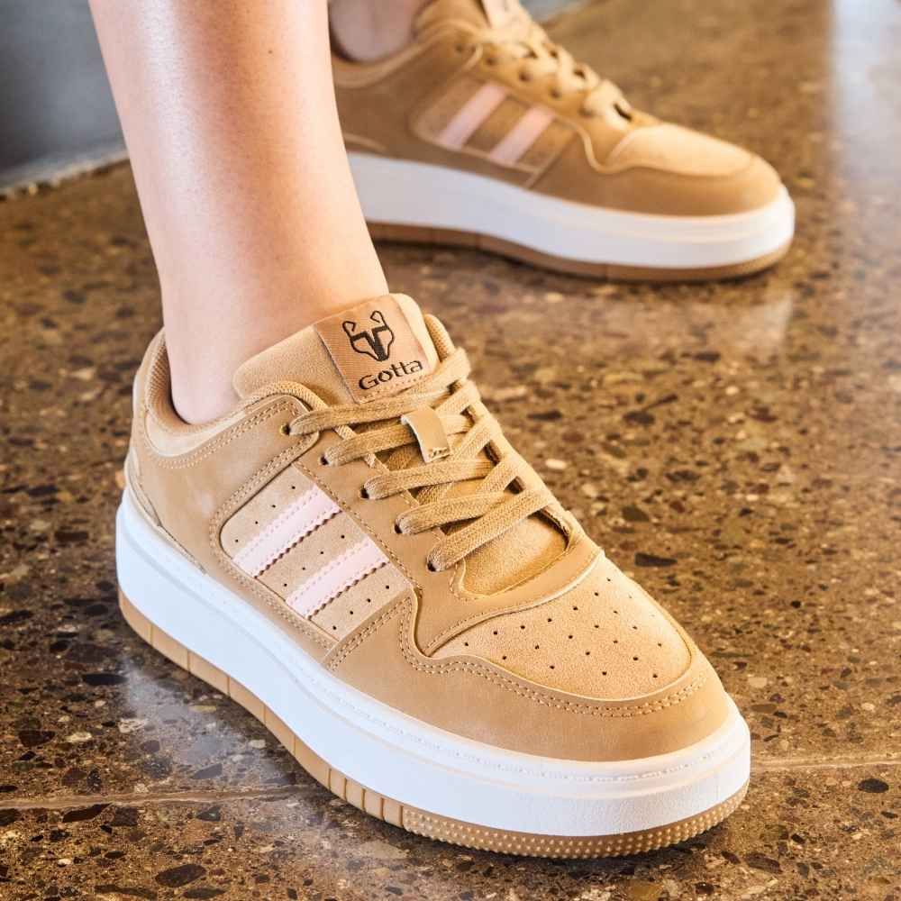 Zapatillas Plataforma Beige Mujer 58030 - Gotta Chile